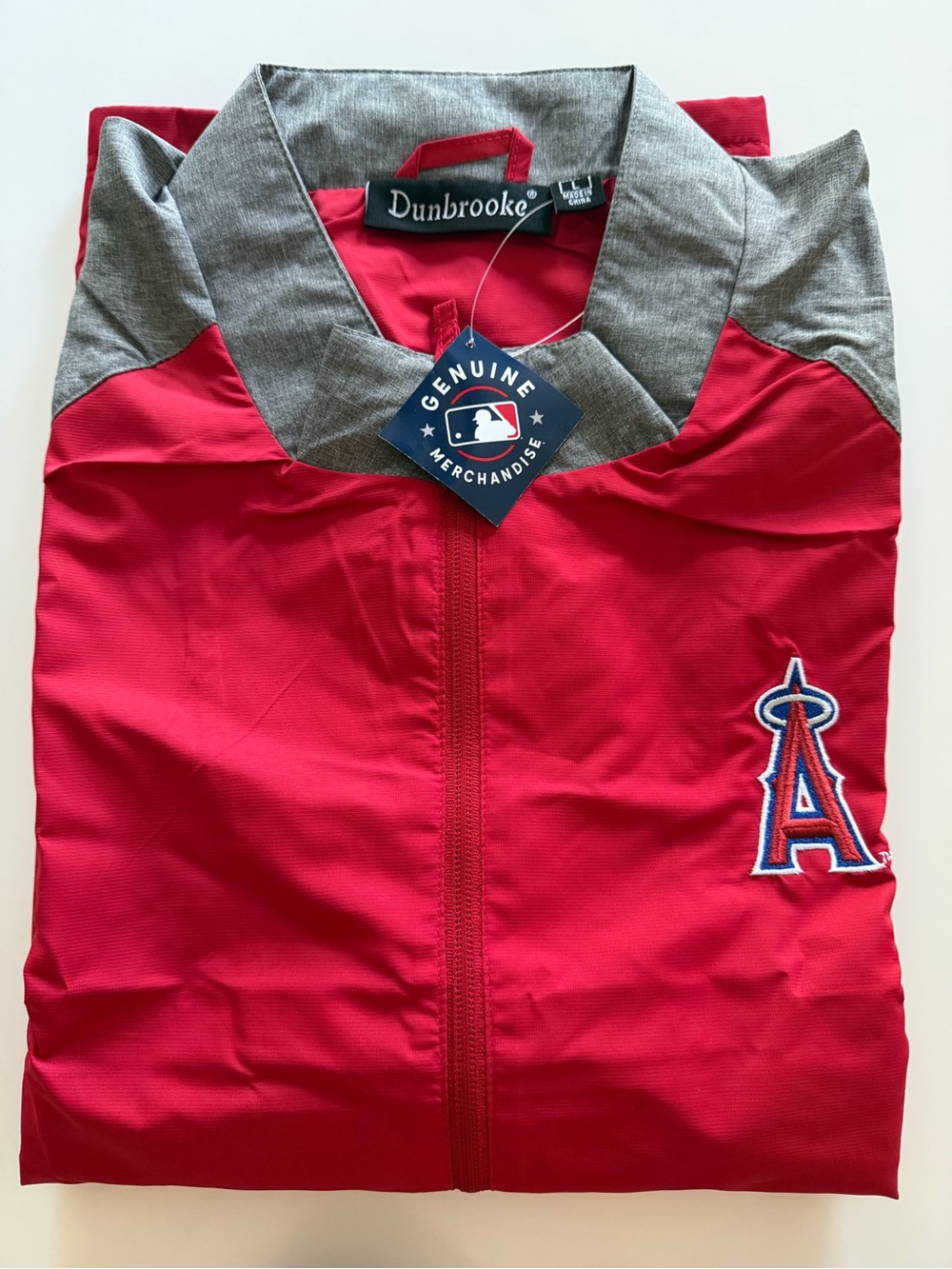 Dunbrooke Los Angeles Angels Windbreaker Jacket Size Large NWT MLB Red Gray